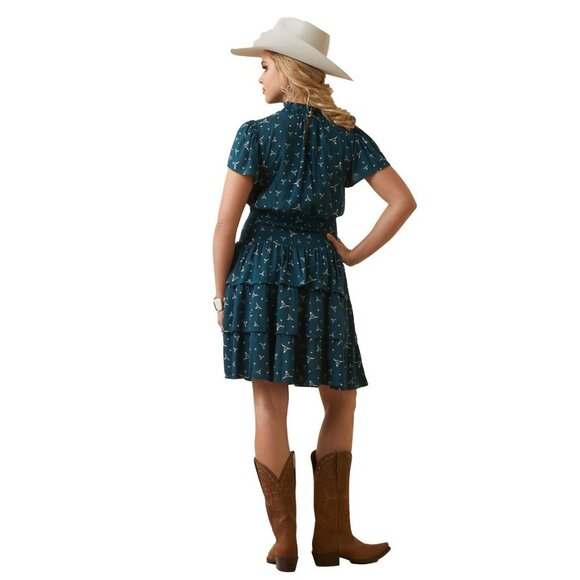 Ariat Womens Steer Me Dress (10046269) Steer Me Print 4 - Picture 4 of 12